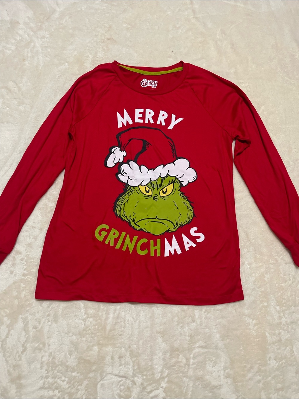 Grinch Graphic Long Sleeve Tee - Red